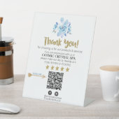 *~* QR AP8 FLORAL Review Logo BEDANKT Crystal Reclamebord Met Voetstuk (Insitu)