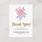 *~* QR AP8 LOGO KOSMISCHE KRISTALLEN Review DANK U Informatiekaartje (Voorkant)