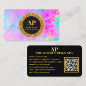 *~ QR AP93 Neon bOLD Abstract Visitekaartje (Voorkant / Achterkant)