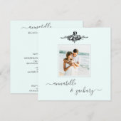 *~* QR Aqua Cherub Ringen FOTO AR6 RSVP Huwelijk Kaart (Voorkant / Achterkant)