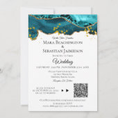 *~* QR AR13 FOTO RSVP AGATE bruiloft Kaart (Achterkant)