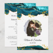 *~* QR AR13 FOTO RSVP AGATE bruiloft Kaart (Voorkant / Achterkant)