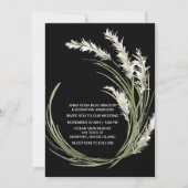 *~* QR AR21 RSVP Pampas Grass Botanical WEDDING Kaart (Voorkant)