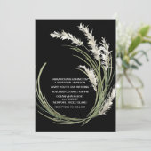 *~* QR AR21 RSVP Pampas Grass Botanical WEDDING Kaart (Staand voorkant)