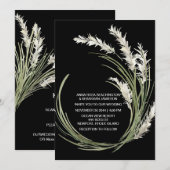 *~* QR AR21 RSVP Pampas Grass Botanical WEDDING Kaart (Voorkant / Achterkant)