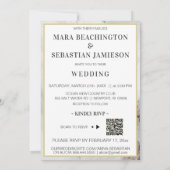 *~ QR AR26 Initialen White Rose RSVP Rustic Weddin Kaart (Achterkant)