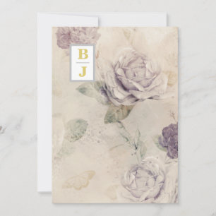 *~ QR AR26 RSVP  Initialen Floral Wedding Kaart
