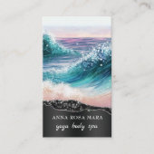 *~* QR AR7 Nautische Strand Zandgolven Zee Kunst O Visitekaartje (Voorkant)