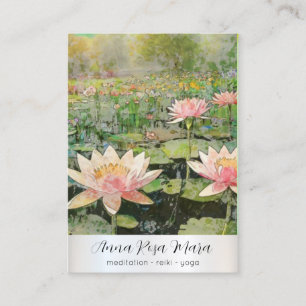 *~* QR Art Lotus Waterlelie Natuur Flower AP67 Visitekaartje