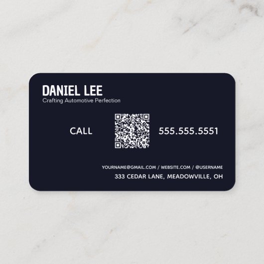 🚨 QR Auto Detailer Neon Visitekaartje (Achterkant)