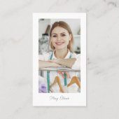 QR Baby Pink Button Love & Thanks Photo Supporting Visitekaartje (Achterkant)