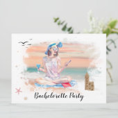 *~* QR Bachelorette Beach Weekend Party Uitnodigin Kaart (Staand voorkant)