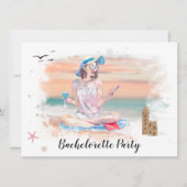 *~* QR Bachelorette Beach Weekend Party Uitnodigin Kaart (Voorkant)