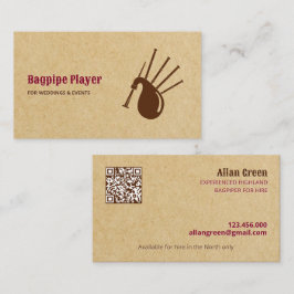 QR Bagpiper te huur Piper Visitekaartje