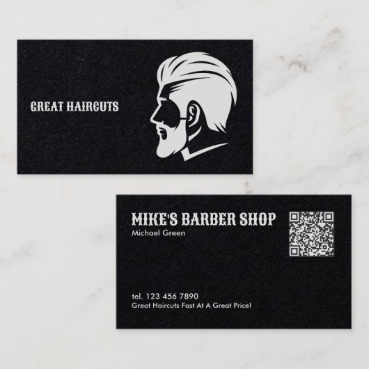 QR Barber Premium Visitekaartje (Voorkant / Achterkant)