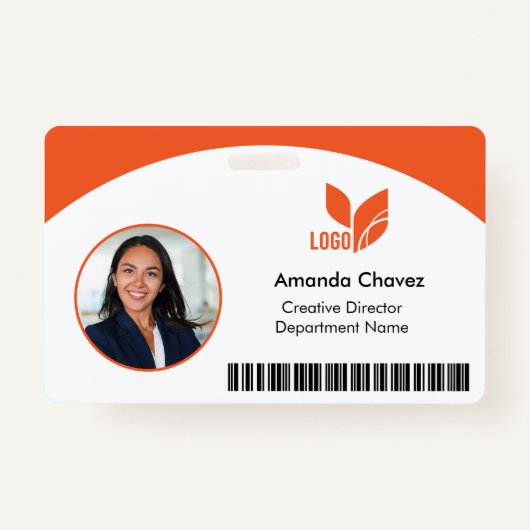 QR Barcode Medewerker Foto ID Badge (Voorkant)