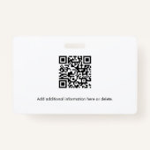 QR Barcode Medewerker Foto ID Badge (Achterkant)