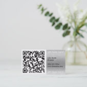QR Barcode Scannable Square Visitekaartje (Staand voorkant)