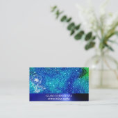 *~* QR Beauty Floral Roos Glitter Brushed Metal Visitekaartje (Staand voorkant)