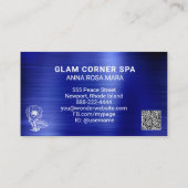 *~* QR Beauty Floral Roos Glitter Brushed Metal Visitekaartje (Achterkant)