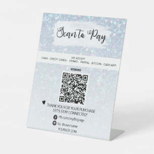 *~* QR-BETALING Tabel Tent Pedestal Sign Reclamebord Met Voetstuk