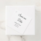 QR Bewaar onze datum voeg fotonaam datum zwart wit Bedankjes Labels (In situ)