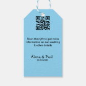 QR Bewaar onze datum voeg fotonaam datum zwart wit Cadeaulabel (Achterkant)