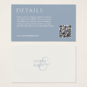 QR Blauw en Wit Gift Registry Enclosure Kaart (Voorkant /achterkant)