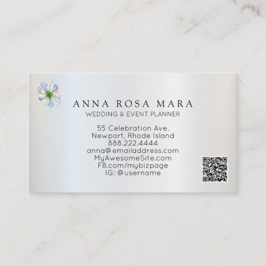 *~* QR Bloedregenboog witte anenaalboom Visitekaartje (Achterkant)