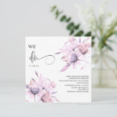*~* QR Bloemen Blush Roze Boeket AR15 RSVP BRUILOF Kaart (Staand voorkant)
