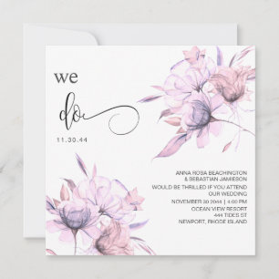 *~* QR Bloemen Blush Roze Boeket AR15 RSVP BRUILOF Kaart
