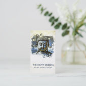 *~* QR Blue Artsy Buddha AP33 QR Logo Visitekaartje (Staand voorkant)