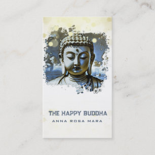 *~* QR Blue Artsy Buddha AP33 QR Logo Visitekaartje