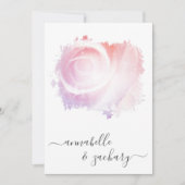 *~* QR Blush Pink Rose RSVP AR8 Classy Wedding Inv Kaart (Voorkant)