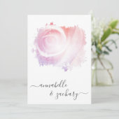 *~* QR Blush Pink Rose RSVP AR8 Classy Wedding Inv Kaart (Staand voorkant)