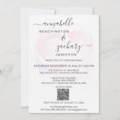 *~* QR Blush Pink Rose RSVP AR8 Classy Wedding Inv Kaart (Achterkant)