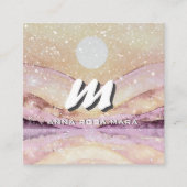 *~* QR BLUSH ROZE Abstract Landschap Natuur AP93 Vierkante Visitekaartje (Voorkant)