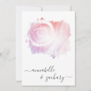 *~* QR Blush roze RSVP AR8 Classy Wedding Inv Kaart