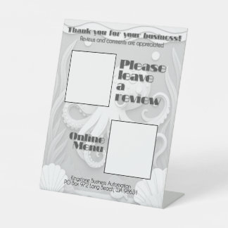 QR-bordrecensies online menu Reclamebord Met Voetstuk