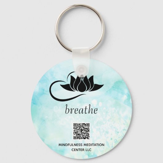 *~* QR - BREATHE Lotus Branding Turquoise SWAG K Sleutelhanger (Voorkant)