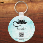 *~* QR - BREATHE Lotus Branding Turquoise SWAG K Sleutelhanger (Voorkant)