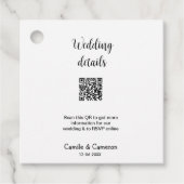 QR BRUILOFT WEBSITE voeg fotonaam datum zwart wit Bedankjes Labels (Voorkant)