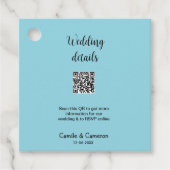 QR BRUILOFT WEBSITE voeg fotonaam datum zwart wit Bedankjes Labels (Voorkant)