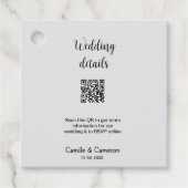 QR BRUILOFT WEBSITE voeg fotonaam datum zwart wit Bedankjes Labels (Voorkant)