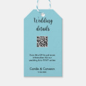 QR BRUILOFT WEBSITE voeg fotonaam datum zwart wit Cadeaulabel (Voorkant)