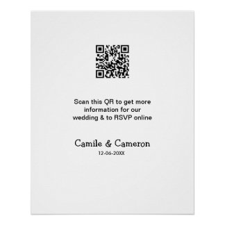 QR BRUILOFT WEBSITE voeg fotonaam datum zwart wit Perfect Poster