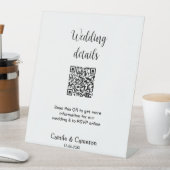 QR BRUILOFT WEBSITE voeg fotonaam datum zwart wit Reclamebord Met Voetstuk (Insitu)