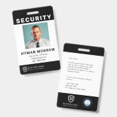 QR Business ID Logo | Veiligheidsdienst werknemers Badge (Front & Back)