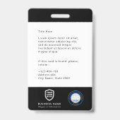 QR Business ID Logo | Veiligheidsdienst werknemers Badge (Back)
