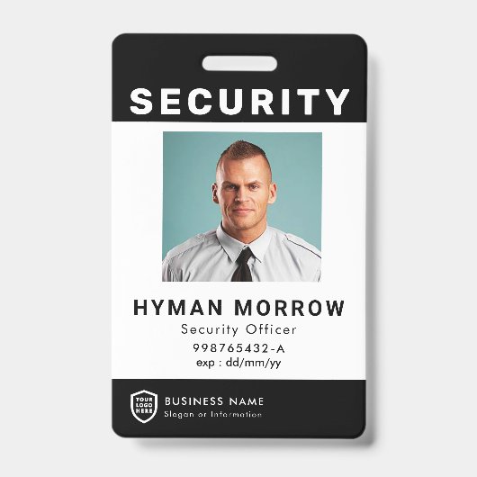 QR Business ID Logo | Veiligheidsdienst werknemers Badge (Front)